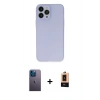 MARSİLYAN™- iPhone 13 Pro Max Kılıf Atlas Minimal Prime - Şeffaf Maxco Cam Ekran Koruyucu + Neon Fosforlu Kamera Lens - MI