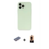 MARSİLYAN™- iPhone 13 Pro Max Kılıf Atlas Minimal Prime - Şeffaf Maxco Cam Ekran Koruyucu + Renkli Kamera Lens Koruma Cam - PE
