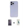 MARSİLYAN™- iPhone 13 Pro Max Kılıf Atlas Minimal Prime - Şeffaf Pasifik Cam Ekran Koruyucu + Neon Fosforlu Kamera Lens - BZ