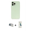 MARSİLYAN™- iPhone 13 Pro Max Kılıf Atlas Minimal Prime - Şeffaf Pasifik Cam Ekran Koruyucu + Rainbow Kamera Lens Koruma Cam - MI