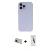 MARSİLYAN™- iPhone 13 Pro Max Kılıf Atlas Minimal Prime - Şeffaf Pasifik Cam Ekran Koruyucu + Rainbow Kamera Lens Koruma Cam - MI