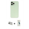 MARSİLYAN™- iPhone 13 Pro Max Kılıf Atlas Minimal Prime - Şeffaf Pasifik Cam Ekran Koruyucu + Rainbow Kamera Lens Koruma Cam - BZ