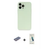 MARSİLYAN™- iPhone 13 Pro Max Kılıf Atlas Minimal Prime - Şeffaf Pasifik Cam Ekran Koruyucu + Renkli Kamera Lens Koruma Cam - PE