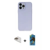 MARSİLYAN™- iPhone 13 Pro Max Kılıf Atlas Minimal Prime - Siyah 18D Cam Ekran Koruyucu + Gold Pers Alüminyum Kamera Lens