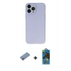 MARSİLYAN™- iPhone 13 Pro Max Kılıf Atlas Minimal Prime - Siyah 18D Cam Ekran Koruyucu + Shine Kamera Lens Koruma Cam - PE