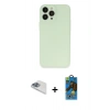 MARSİLYAN™- iPhone 13 Pro Max Kılıf Atlas Minimal Prime - Siyah 18D Cam Ekran Koruyucu + Pers Alüminyum Kamera Lens - SABE