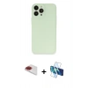 MARSİLYAN™- iPhone 13 Pro Max Kılıf Atlas Minimal Prime - Siyah 3D Antistatik Cam Ekran Koruyucu + Pers Alüminyum Kamera Lens - KI
