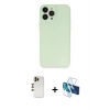 MARSİLYAN™- iPhone 13 Pro Max Kılıf Atlas Minimal Prime - Siyah 3D Antistatik Cam Ekran Koruyucu + Shine Kamera Lens - GD