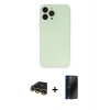 MARSİLYAN™- iPhone 13 Pro Max Kılıf Atlas Minimal Prime - Siyah 3D Antistatik Hayalet Cam Ekran Koruyucu + Raze Metal Kamera Lens - GD