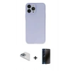 MARSİLYAN™- iPhone 13 Pro Max Kılıf Atlas Minimal Prime - Siyah 3D Antistatik Hayalet Cam Ekran Koruyucu + Pers Alüminyum Kamera Lens - SABE