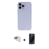 MARSİLYAN™- iPhone 13 Pro Max Kılıf Atlas Minimal Prime - Siyah 3D Antistatik Hayalet Cam Ekran Koruyucu + Pers Alüminyum Kamera Lens - GD