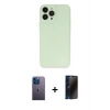 MARSİLYAN™- iPhone 13 Pro Max Kılıf Atlas Minimal Prime - Siyah 3D Antistatik Hayalet Cam Ekran Koruyucu + Neon Fosforlu Kamera Lens - MI