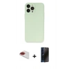 MARSİLYAN™- iPhone 13 Pro Max Kılıf Atlas Minimal Prime - Siyah 3D Antistatik Hayalet Cam Ekran Koruyucu + Pers Alüminyum Kamera Lens - KI
