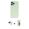 MARSİLYAN™- iPhone 13 Pro Max Kılıf Atlas Minimal Prime - Siyah 6D Mat Seramik Hayalet Nano Ekran Koruyucu + Pers Alüminyum Kamera Lens - LT