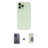 MARSİLYAN™- iPhone 13 Pro Max Kılıf Atlas Minimal Prime - Siyah 6D Mat Seramik Hayalet Nano Ekran Koruyucu + Neon Fosforlu Kamera Lens - MI