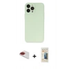 MARSİLYAN™- iPhone 13 Pro Max Kılıf Atlas Minimal Prime - Siyah 6D Mat Seramik Hayalet Nano Ekran Koruyucu + Pers Alüminyum Kamera Lens - KI