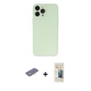 MARSİLYAN™- iPhone 13 Pro Max Kılıf Atlas Minimal Prime - Siyah 6D Mat Seramik Hayalet Nano Ekran Koruyucu + Renkli Kamera Lens Koruma Cam - SI