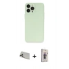 MARSİLYAN™- iPhone 13 Pro Max Kılıf Atlas Minimal Prime - Siyah Bilvis 3D Cam Ekran Koruyucu + Rainbow Kamera Lens Koruma Cam - BZ