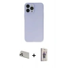MARSİLYAN™- iPhone 13 Pro Max Kılıf Atlas Minimal Prime - Siyah Bilvis 3D Cam Ekran Koruyucu + Rainbow Kamera Lens Koruma Cam - BZ