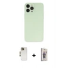 MARSİLYAN™- iPhone 13 Pro Max Kılıf Atlas Minimal Prime - Siyah Bilvis 3D Cam Ekran Koruyucu + Shine Kamera Lens - GD