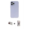 MARSİLYAN™- iPhone 13 Pro Max Kılıf Atlas Minimal Prime - Siyah Bilvis 3D Cam Ekran Koruyucu + Rainbow Kamera Lens Koruma Cam - KI
