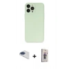 MARSİLYAN™- iPhone 13 Pro Max Kılıf Atlas Minimal Prime - Siyah Bilvis 3D Cam Ekran Koruyucu + Pers Alüminyum Kamera Lens - LT