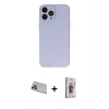 MARSİLYAN™- iPhone 13 Pro Max Kılıf Atlas Minimal Prime - Siyah Bilvis 3D Cam Ekran Koruyucu + Rainbow Kamera Lens Koruma Cam - MR