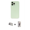 MARSİLYAN™- iPhone 13 Pro Max Kılıf Atlas Minimal Prime - Siyah Bilvis 3D Cam Ekran Koruyucu + Rainbow Kamera Lens Koruma Cam - MR
