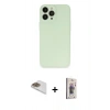 MARSİLYAN™- iPhone 13 Pro Max Kılıf Atlas Minimal Prime - Siyah Bilvis 3D Cam Ekran Koruyucu + Pers Alüminyum Kamera Lens - GD