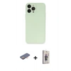MARSİLYAN™- iPhone 13 Pro Max Kılıf Atlas Minimal Prime - Siyah Bilvis 3D Cam Ekran Koruyucu + Renkli Kamera Lens Koruma Cam - TU