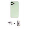 MARSİLYAN™- iPhone 13 Pro Max Kılıf Atlas Minimal Prime - Siyah Bilvis 3D Mat Cam Ekran Koruyucu + Pers Alüminyum Kamera Lens - GI