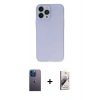 MARSİLYAN™- iPhone 13 Pro Max Kılıf Atlas Minimal Prime - Siyah Bilvis 3D Mat Cam Ekran Koruyucu + Neon Fosforlu Kamera Lens - MI