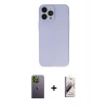 MARSİLYAN™- iPhone 13 Pro Max Kılıf Atlas Minimal Prime - Siyah Bilvis 3D Mat Cam Ekran Koruyucu + Neon Fosforlu Kamera Lens - YL