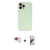 MARSİLYAN™- iPhone 13 Pro Max Kılıf Atlas Minimal Prime - Siyah Bilvis 3D Mat Cam Ekran Koruyucu + Pers Alüminyum Kamera Lens - KI