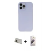 MARSİLYAN™- iPhone 13 Pro Max Kılıf Atlas Minimal Prime - Siyah Bilvis 3D Mat Cam Ekran Koruyucu + Rainbow Kamera Lens Koruma Cam - REGD