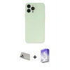 MARSİLYAN™- iPhone 13 Pro Max Kılıf Atlas Minimal Prime - Siyah Bilvis 5in1 3D Magic Cam Ekran Koruyucu + Rainbow Kamera Lens Koruma Cam - BZ