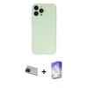 MARSİLYAN™- iPhone 13 Pro Max Kılıf Atlas Minimal Prime - Siyah Bilvis 5in1 3D Magic Cam Ekran Koruyucu + Rainbow Kamera Lens Koruma Cam - KI