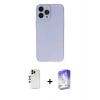 MARSİLYAN™- iPhone 13 Pro Max Kılıf Atlas Minimal Prime - Siyah Bilvis 5in1 3D Magic Cam Ekran Koruyucu + Shine Kamera Lens - GD