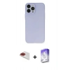 MARSİLYAN™- iPhone 13 Pro Max Kılıf Atlas Minimal Prime - Siyah Bilvis 5in1 3D Magic Cam Ekran Koruyucu + Kırmızı Pers Alüminyum Kamera Lens