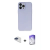 MARSİLYAN™- iPhone 13 Pro Max Kılıf Atlas Minimal Prime - Siyah Bilvis 5in1 3D Magic Cam Ekran Koruyucu + Pers Alüminyum Kamera Lens - LT