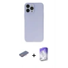 MARSİLYAN™- iPhone 13 Pro Max Kılıf Atlas Minimal Prime - Siyah Bilvis 5in1 3D Magic Cam Ekran Koruyucu + Renkli Kamera Lens Koruma Cam - PE