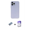MARSİLYAN™- iPhone 13 Pro Max Kılıf Atlas Minimal Prime - Siyah Bilvis 5in1 3D Magic Cam Ekran Koruyucu + Shine Kamera Lens Koruma Cam - PE