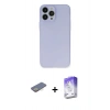 MARSİLYAN™- iPhone 13 Pro Max Kılıf Atlas Minimal Prime - Siyah Bilvis 5in1 3D Magic Cam Ekran Koruyucu + Renkli Kamera Lens Koruma Cam - SI