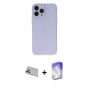 MARSİLYAN™- iPhone 13 Pro Max Kılıf Atlas Minimal Prime - Siyah Bilvis 5in1 3D Magic Cam Ekran Koruyucu + Rainbow Kamera Lens Koruma Cam - BZ