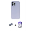 MARSİLYAN™- iPhone 13 Pro Max Kılıf Atlas Minimal Prime - Siyah Bilvis 5in1 3D Magic Cam Ekran Koruyucu + Renkli Kamera Lens Koruma Cam - YL