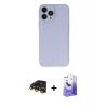 MARSİLYAN™- iPhone 13 Pro Max Kılıf Atlas Minimal Prime - Siyah Bilvis 5in1 5D Magic Hayalet Cam Ekran Koruyucu + Gold Raze Metal Kamera Lens