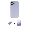 MARSİLYAN™- iPhone 13 Pro Max Kılıf Atlas Minimal Prime - Siyah Bilvis 5in1 5D Magic Hayalet Cam Ekran Koruyucu + Shine Kamera Lens Koruma Cam - PE
