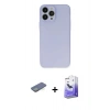 MARSİLYAN™- iPhone 13 Pro Max Kılıf Atlas Minimal Prime - Siyah Bilvis 5in1 5D Magic Hayalet Cam Ekran Koruyucu + Renkli Kamera Lens Koruma Cam - YL