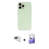 MARSİLYAN™- iPhone 13 Pro Max Kılıf Atlas Minimal Prime - Siyah Bilvis 5in1 5D Magic Hayalet Cam Ekran Koruyucu + Pers Alüminyum Kamera Lens - LT