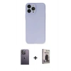 MARSİLYAN™- iPhone 13 Pro Max Kılıf Atlas Minimal Prime - Siyah Bilvis Hayalet Cam Ekran Koruyucu + Neon Fosforlu Kamera Lens - BZ